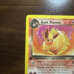 Dark Flareon Team Rocket First 1st Edition 35/82 Pokemon - Image 2