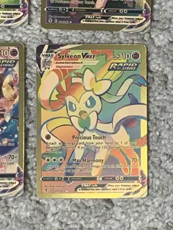 Pokemon Set of 4 Sylveon VMax HP310 Precious Touch Gold Foil Fan Art NM! - Image 5