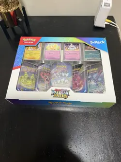 Pokemon Scarlet & Violet Paldean Fates 5 Mini Tins Promos Costco Bundle - Image 1