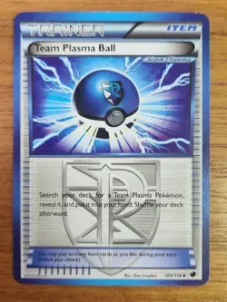 Uncommon Team Plasma Ball Pokemon Trainer Card, Plasma Freeze Set 105/116 - Image 1