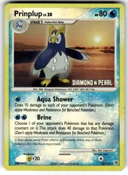Prinplup 58/130 Diamond & Pearl STAMPED Promo Reverse Holo Pokemon TCG Card HP - Image 1