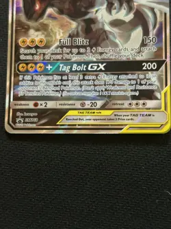 Pokemon Card - Pikachu And Zekrom GX promo SM168 Black Star Full Art Holo Nm - Image 3