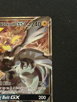 Pokemon Card - Pikachu And Zekrom GX promo SM168 Black Star Full Art Holo Nm - Image 4
