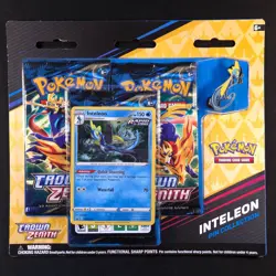 Crown Zenith 3 Pack Blister - Inteleon Promo - Pokemon Card - Image 1