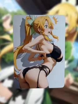 Leafa Sword Art Online Anime Waifu Sexy Goddess Doujin Lewd Hentai Card - Image 1