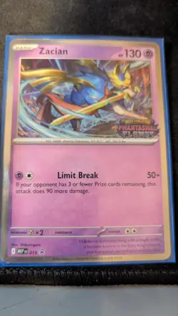Pokemon Card Zacian MEP 015 - Phantasmal Flames Prerelease Black Star Promo VLP - Image 1