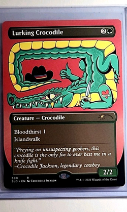 2021 MTG Magic the Gathering SLD Secret Lair Borderless #590 Lurking Crocodile - Image 1