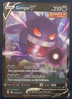 Gengar V 156/264 Fusion Strike NM Full Art Ultra Rare Pokemon Card - - Image 1