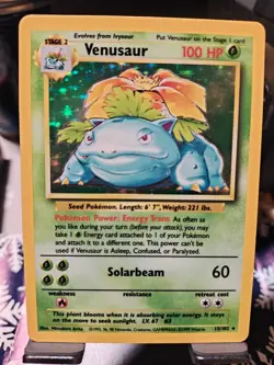 Venusaur 015/102 Base Set Holo LP/MP CLEAN FRONT 1999 Pokemon - Image 2
