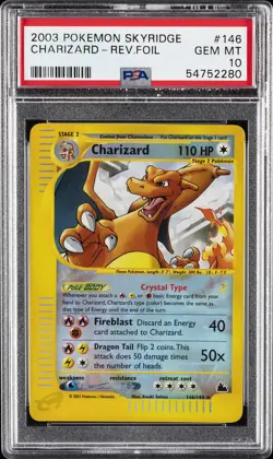 2003 POKEMON SKYRIDGE #146 CHARIZARD-REVERSE FOIL PSA 10 - Image 1