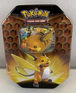 Pokemon TCG Hidden Fates Raichu GX Tin - Factory Sealed - English - Image 1