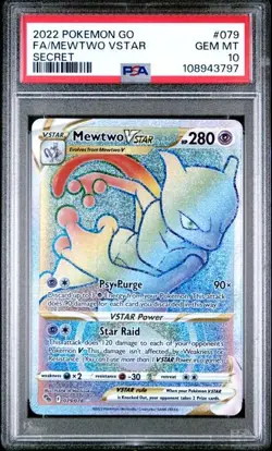Mewtwo VSTAR (Secret) 079/078 Pokemon GO Holo PSA 10 - Image 1