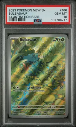 ENG PSA 10 Bulbasaur 166/165 Illustration Rare 2023 Pokemon Mew EN 151 Gem Mint - Image 1