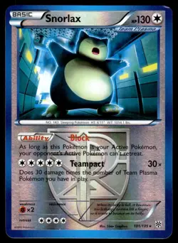Pokemon TCG Plasma Storm #101/135 Snorlax MP - Image 1