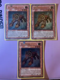 YUGIOH TEST TIGER 1ST EDITION GLAS-EN082 ULTIMATE_RARE x3 Play Set - Image 1