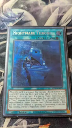 Yugioh 1X NM Nightmare Throne - MP25-EN072 - Prismatic Secret Rare 1st Ed - Image 1