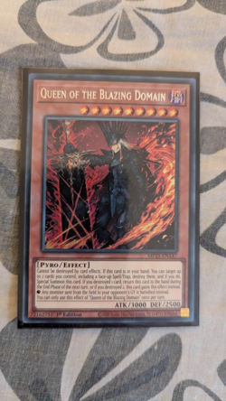 Yugioh 1X NM Queen of the Blazing Domain - MP25-EN147 - Prismatic Secret Rare - Image 1