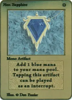 Magic the Gathering mtg tcg - MOX SAPPHIRE - Gold Metal Card - Collectable cust - Image 1