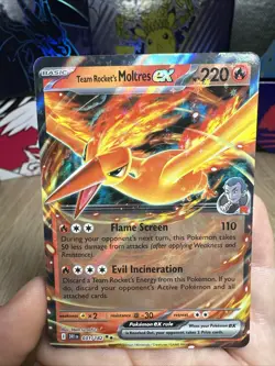 Pokemon TCG Team Rockets Moltres EX Holo Rare Card 31/182 NM Condition - Image 1