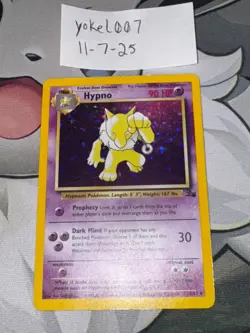 Pokemon TCG Hypno Fossil Holo Unlimited Rare Card 8/62 1999 WOTC Base Set - Image 1