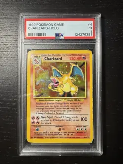 Pokemon Charizard 04/102 Base Set Unlimited PSA 1 Rare Holo WOTC Vintage Card - Image 3