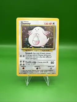 Pokemon TCG Chansey Base Set Holo Unlimited Rare Card 3/102 NM Condition WOTC - Image 1