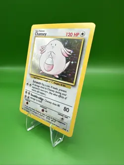 Pokemon TCG Chansey Base Set Holo Unlimited Rare Card 3/102 NM Condition WOTC - Image 2