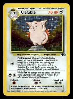 Clefable 1/64 Holo Rare Jungle Set Pokemon Card - Image 1