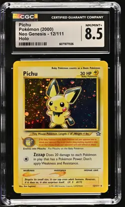 CGC 8.5 Pichu 2000 Neo Genesis 12/111 Holo Pokemon Card - Image 1