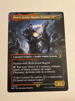 Owen Grady, Raptor Trainer (Borderless) X1 REX MTG 16 R - Image 1