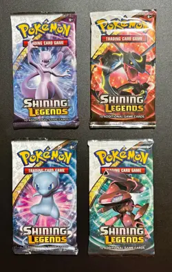 Pokemon TCG: Shining Legends Booster Packs (x4)-Complete Art Set- Sealed! - Image 1