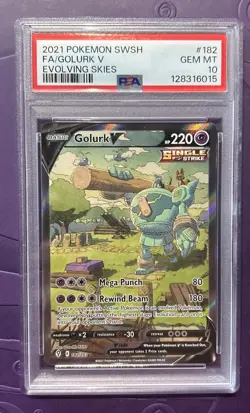 Pokemon Golurk V Evolving Skies Full Alt Art #182 PSA 10 Gem MINT ???? - Image 1