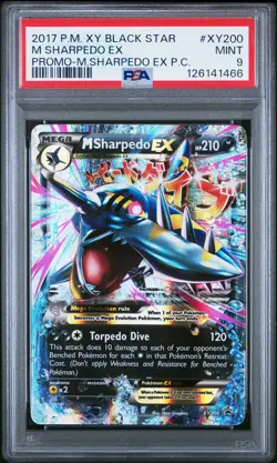 2017 POKEMON XY BLACK STAR PROMO MEGA SHARPEDO EX PREM COLL M SHARPEDO EX PSA 9 - Image 1