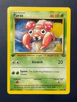 1x Pokemon TCG Paras Jungle 59/64 Regular 1st Edition Common Moderately Played - Image 1
