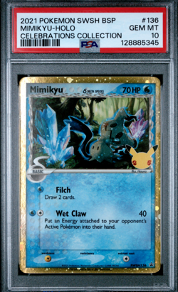 2021 Pokemon Mimikyu Celebrations Promo SWSH136 - Black Star Promo - PSA 10 Gem - Image 1