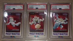 MACHAMP EVOLUTION LINE PSA 7 - 1997 POCKET MONSTERS CARDDASS #066, #067, #068 - Image 1