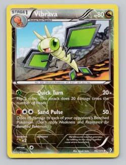Reverse Holo Vibrava #98/149 Uncommon Boundaries Crossed Pokemon - Image 1