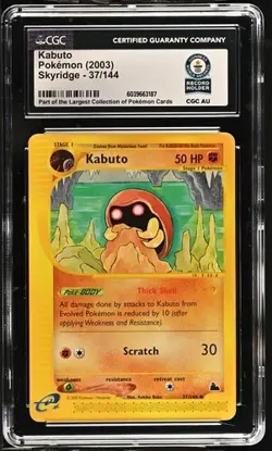Pokemon 2003 Ultra Rare Skyridge Kabuto 37/144 CGC 1 OF 1 World Record Holder - Image 1