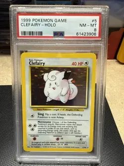 1999 Pokemon Game #5 Clefairy-Holo PSA 8 NM- MT - Image 1