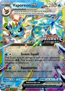 Vaporeon ex - (Prismatic Evolutions Stamp) 023/131 Miscellaneous Cards & Products Holo for sale online - Image 3