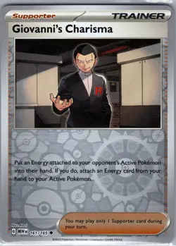 Giovanni's Charisma - 161/165 Reverse Holo Scarlet & Violet 151 - Pokemon - NM - Image 1