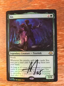 Magic the Gathering MTG foil Six Modern Horizons 3 signed NM - Image 1