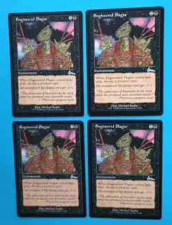 Magic the Gathering MTG Urza's Legacy ENGINEERED PLAGUE X 4 LP/EX U 1999! - Image 1