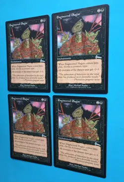 Magic the Gathering MTG Urza's Legacy ENGINEERED PLAGUE X 4 LP/EX U 1999! - Image 2