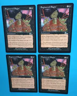 Magic the Gathering MTG Urza's Legacy ENGINEERED PLAGUE X 4 LP/EX U 1999! - Image 3