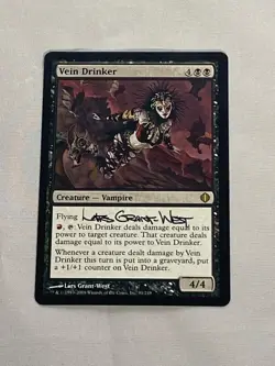 MTG Vein Drinker Artist Proof Sketch and Signature Signed Grant-West - Image 1