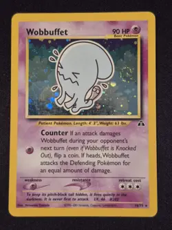 Wobbuffet - 16/75 - Neo Discovery - Holo Rare - Pokemon TCG Card SWIRL - Image 1