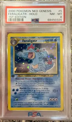 Pokemon TCG Feraligatr Neo Genesis Holo Card 5/111 1st Edition Rare - Image 1