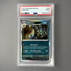 2025 Pokemon Prismatic Evolutions Umbreon Holo #59 PSA 9 Mint - Image 1