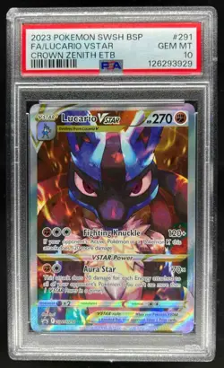 2019-2023 Pokemon SWSH Black Star Promos Lucario VST #SWSH291 PSA 10 - Image 1